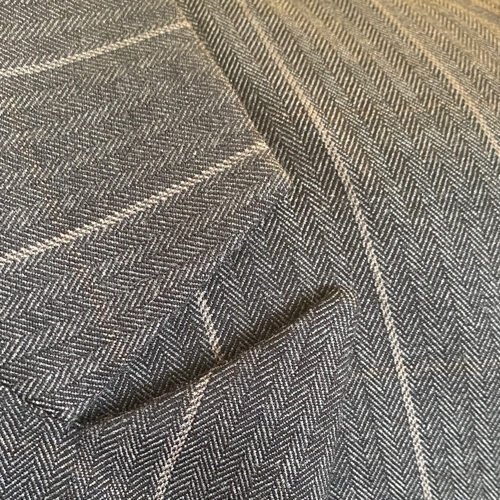 Free People Pinstripe Herringbone Blazer Jacket Charcoal Women’s Medium - Picture 13 of 13